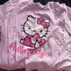 hello kitty pajama material crop top